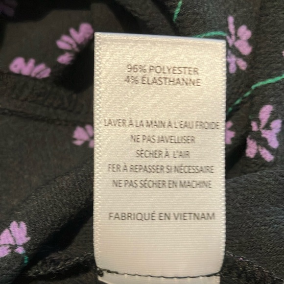 NWT Lush Black and Purple Wrap Blouse with Short Sleeves - Picture 10 of 10